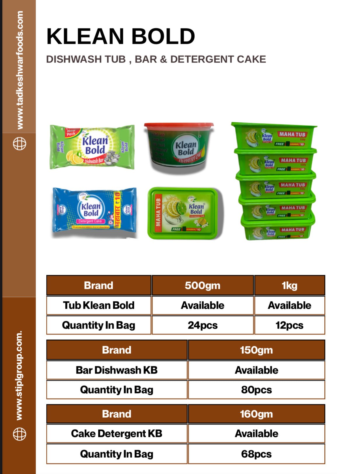 Klean Bold Cake , Bar & Tub - KLEAN BOLD DETERGENT POWDER