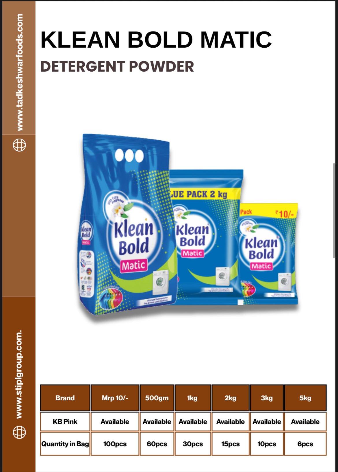 Klean Bold Matic - KLEAN BOLD DETERGENT POWDER
